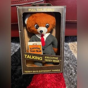 Vintage talking commonwealth executive teddy bear 1978* motivational toy origina